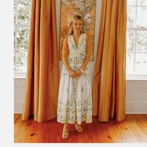 Antonio Melani X Style By Simkins Hannah Green Yellow Floral Maxi Dress